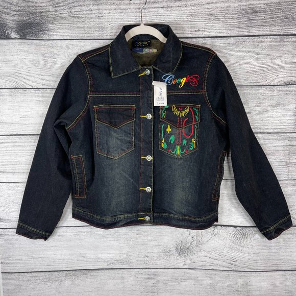 COOGI Jackets & Blazers - Coogi Vintage Embroidered Logo Colorful Denim Jean Trucker Jacket NWT Sz…